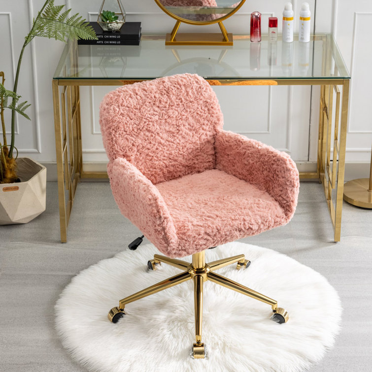 Pink and gold online rolling chair